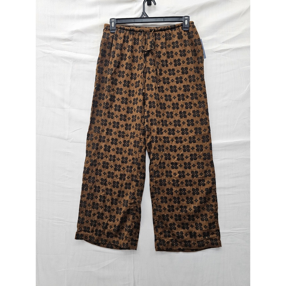 Universal Thread Womens Wide Leg Pants Brown Cotton Medallion Casual Size Medium